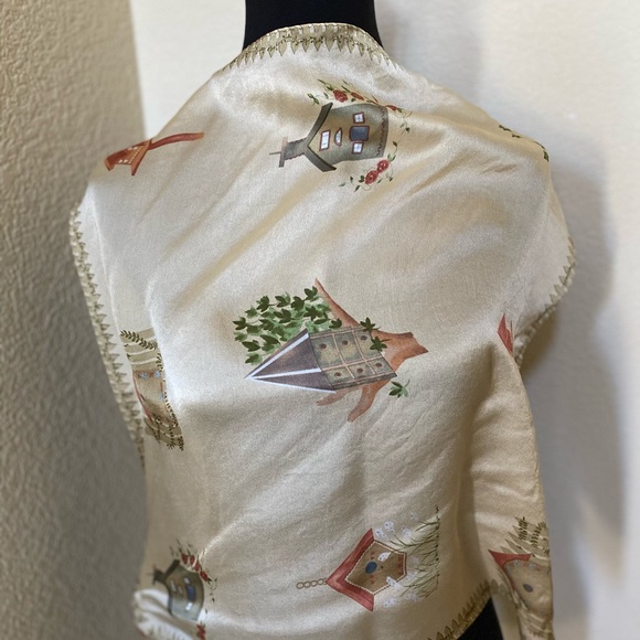 Silk Blend House Print Scarf - Picture 2 of 2